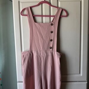 Pink and White Checkered Jumpsuit